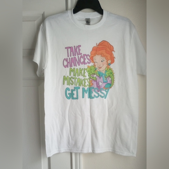 Take Chances Make Mistakes Get Messy Teens Gildan White T-Shirt Size M - Picture 1 of 3